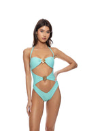 Luli Fama Sunkiss Aqua Cutout One Piece