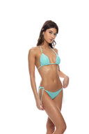 Lulifama Sunkiss Aqua Triangle Bikini Set side