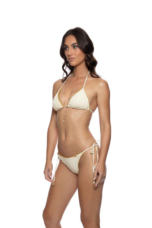 Lulifama Luxe Stitch Triangle Bikini Set side