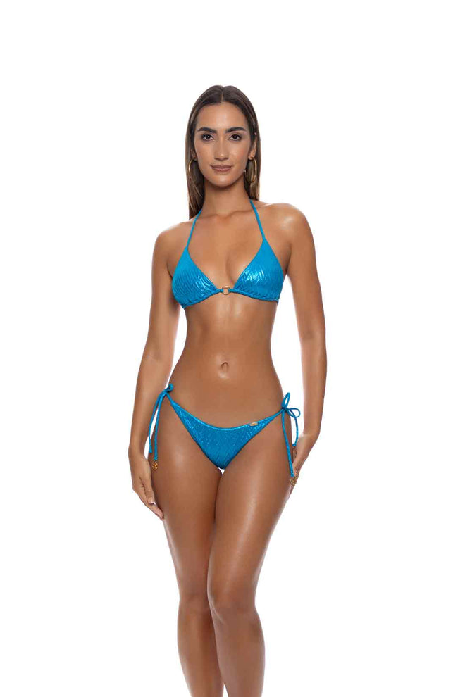 Lulifama Liquid Voltage Blue Triangle Bikini Set