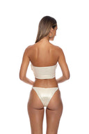 Lulifama Liquid Voltage Gold Bandeau Bikini Set back