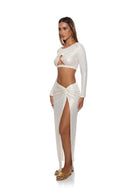 Lulifama Sunlit Oasis Cream Skirt Set side