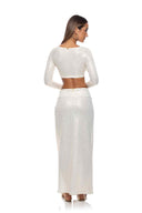 Lulifama Sunlit Oasis Cream Skirt Set back