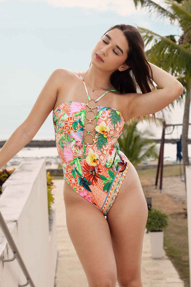 Lulifama Opulent Eden Halter Ring One Piece