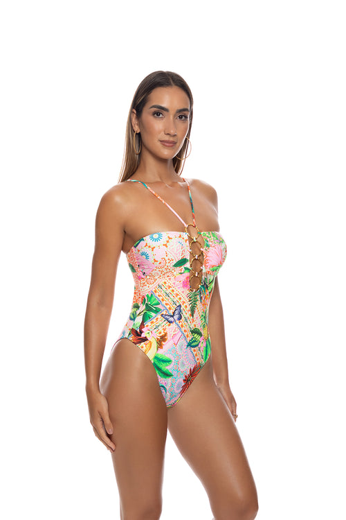 Lulifama Opulent Eden Halter Ring One Piece side