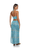 Lulifama Tidal Shimmer Maxi Dress back