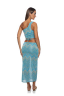 Lulifama Tidal Shimmer Maxi Skirt Set back
