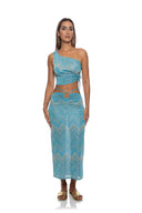 Lulifama Tidal Shimmer Maxi Skirt Set