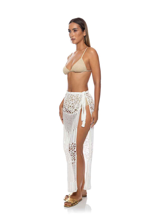 Lulifama Day to Night Ivory Wrap Skirt side