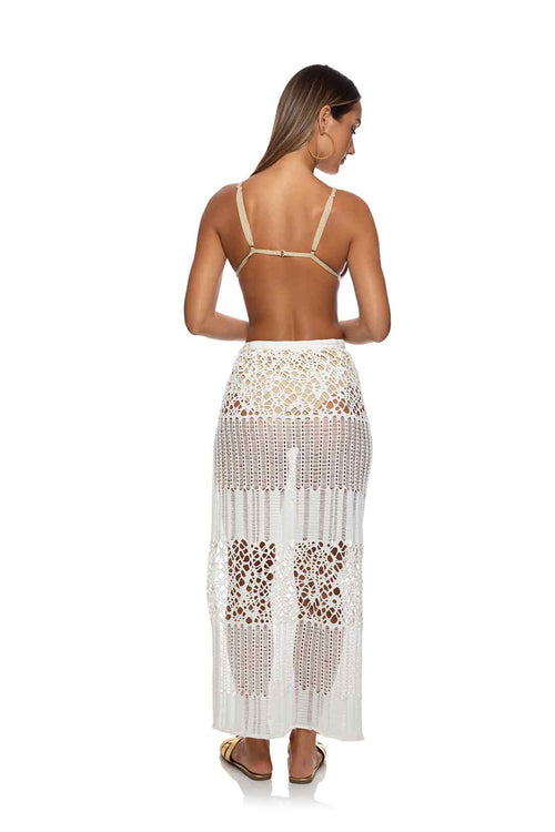 Lulifama Day to Night Ivory Wrap Skirt back