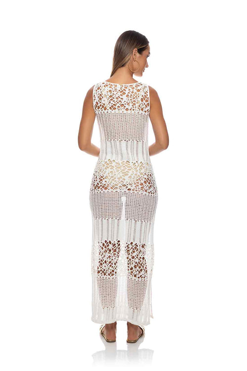 Lulifama Day to Night Ivory Maxi Dress back