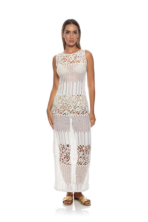 Lulifama Day to Night Ivory Maxi Dress front