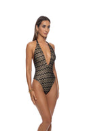 Lulifama Midnight Currents Deep V One Piece side