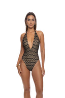Lulifama Midnight Currents Deep V One Piece front