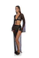 Lulifama Midnight Currents Wrap Skirt side
