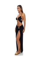 Lulifama Gilded Butterfly Maxi Skirt side