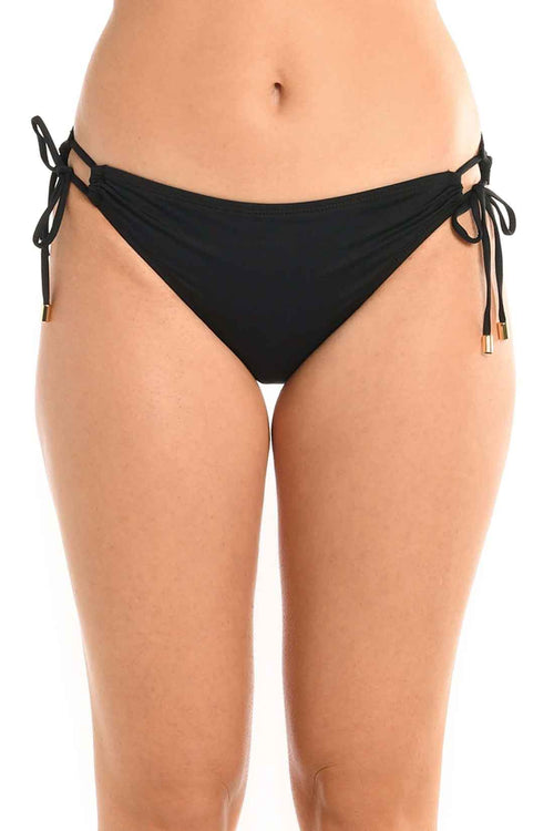La Blanca Island Goddess Black Halter Bikini Set bottom