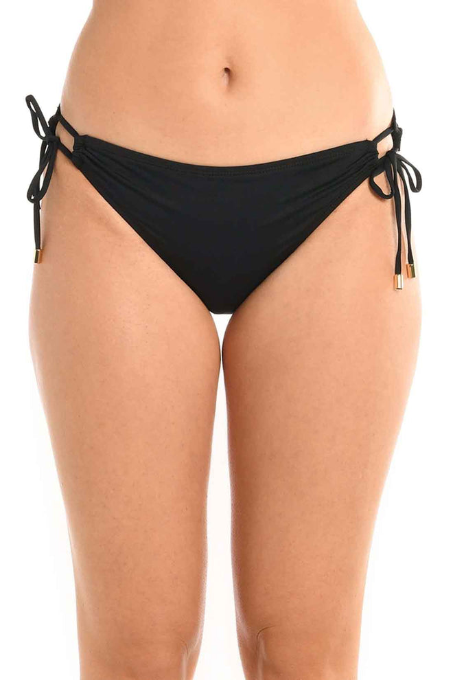 La Blanca Island Goddess Black Halter Bikini Set bottom