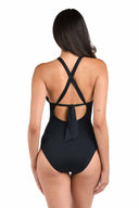 La Blanca Island Goddess Black Keyhole One Piece back