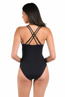 La Blanca Island Goddess Black Underwire One Piece back