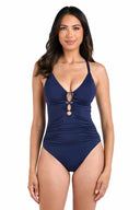 La Blanca Island Goddess Indigo Underwire One Piece