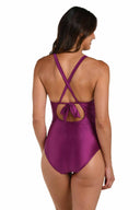 Earth Goddess Berry Keyhole One Piece back