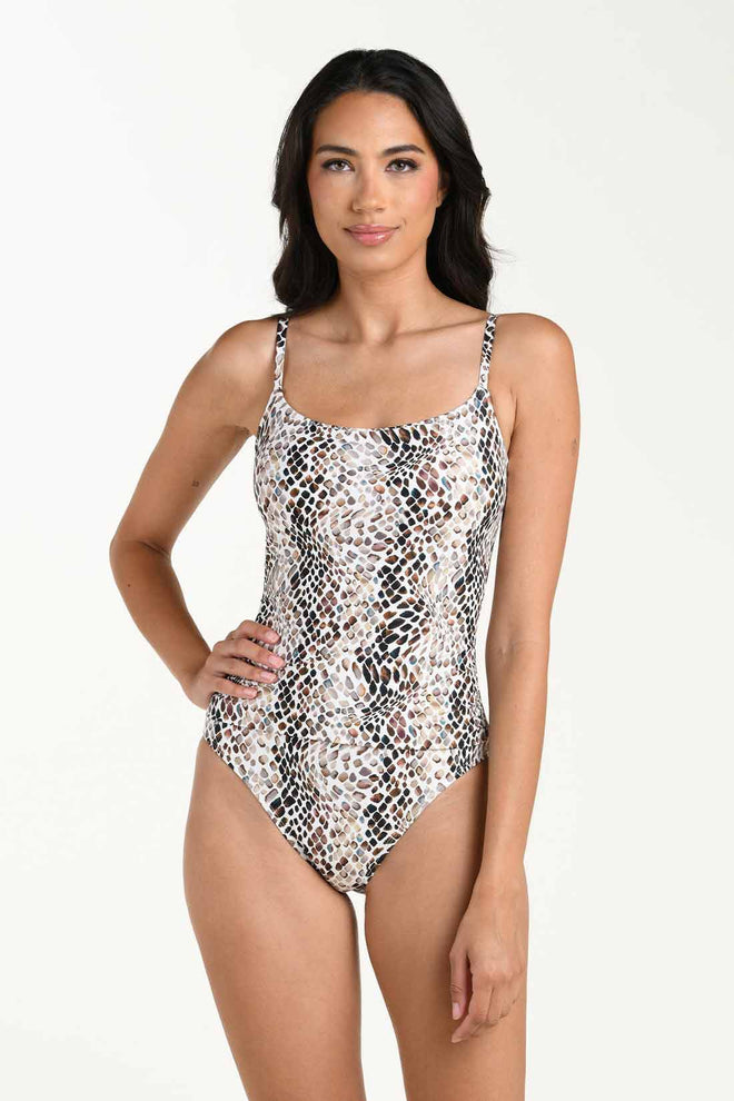 La Blanca Wild Whispers Taupe One Piece
