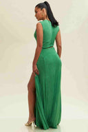 Green Twist Cutout Maxi Dress back