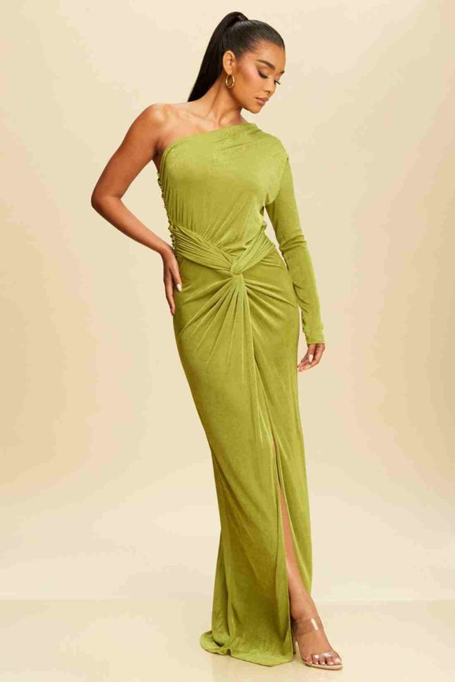 Moss Slinky One Shoulder Maxi Dress