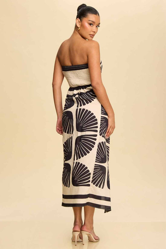 Pacifica Black Tube Midi Dress back