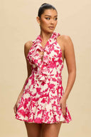 Catrina Fuchsia Ruffle Mini Dress
