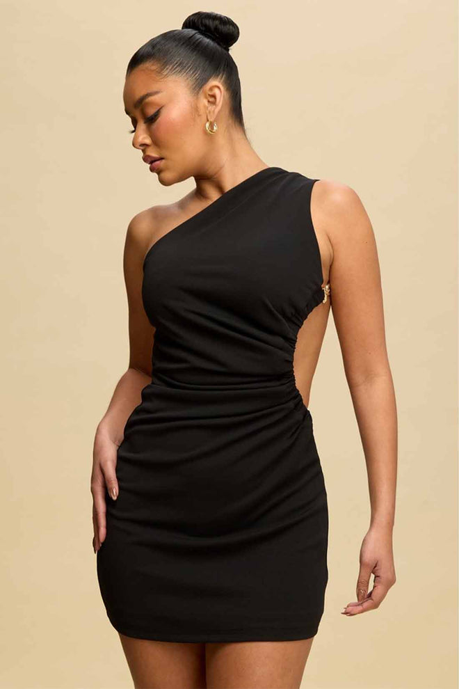 Black Gold Chain Mini Dress