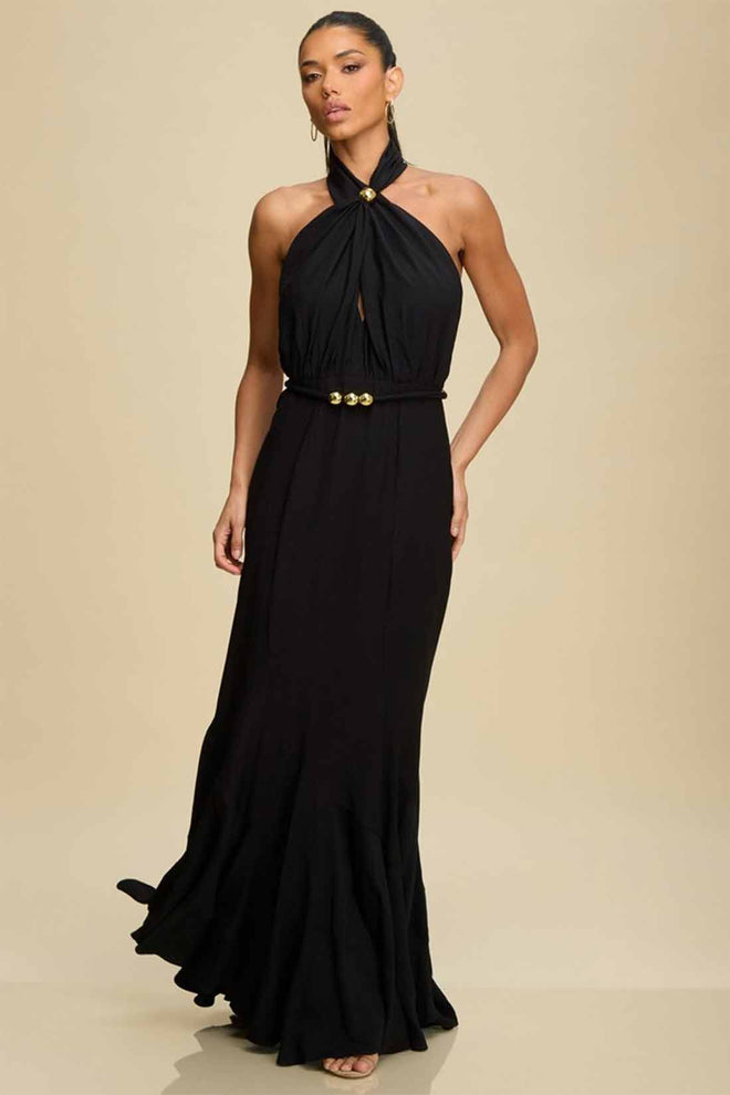 Black Dreamer Gold Maxi Dress
