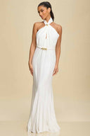 White Dreamer Gold Maxi Dress