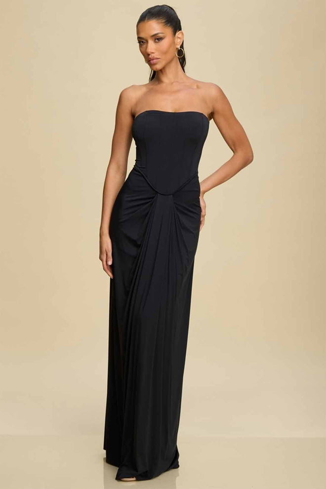 Black Bustier Maxi Dress