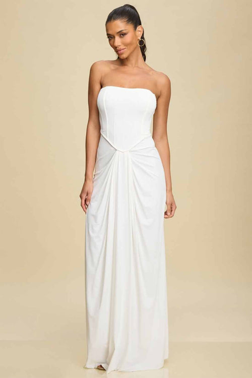 White Bustier Maxi Dress