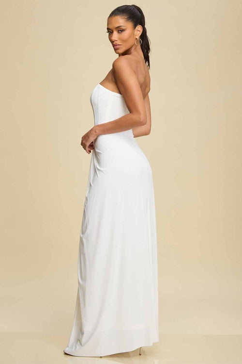 White Bustier Maxi Dress side
