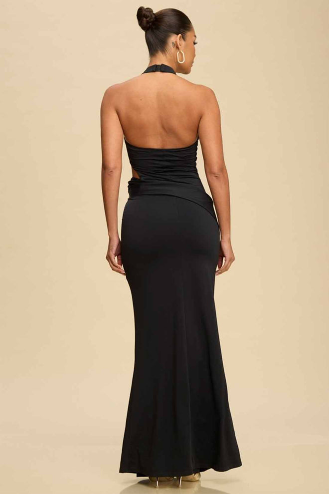 Black Cutout Maxi Dress back