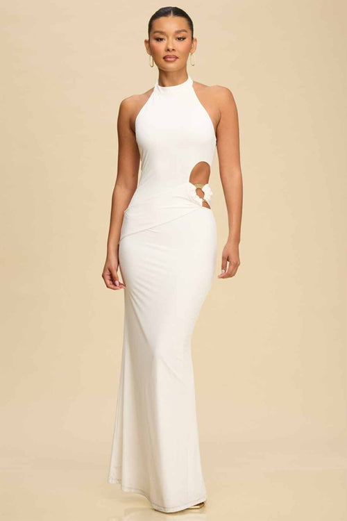White Cutout Maxi Dress