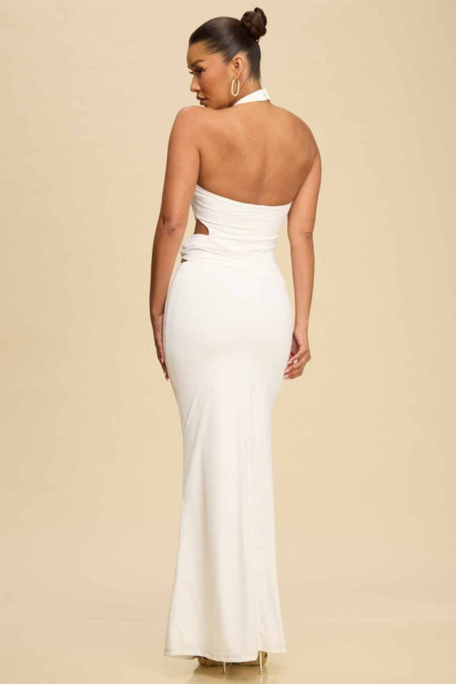 White Cutout Maxi Dress back