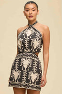Black Tidal Halter Mini Dress