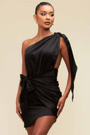 Paula Black One Shoulder Mini Dress