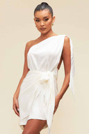 Paula Ivory One Shoulder Mini Dress