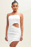 Helena White One Shoulder Mini Dress