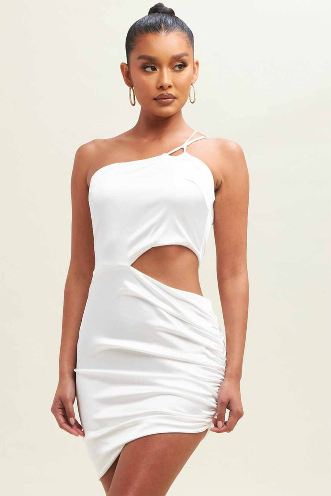 Helena White One Shoulder Mini Dress
