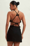 Rosie Black Bow Mini Dress back