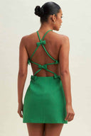Rosie Kelly Green Bow Mini Dress back