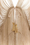 Milonga Gold Fringes Tie Coverup detail