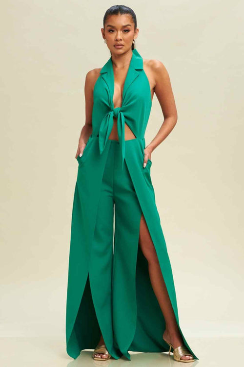 Nadine Green Halter Jumpsuit