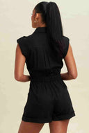 Black Linen Romper back